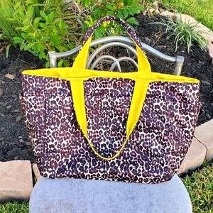 Roomy Kenneth Cole, Medium Tote, Animal Print/Bright Yellow